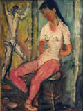 Ballerine, sd 1955-’60, olio su cartone telato, cm 40x30, Napoli, collezione Amodeo